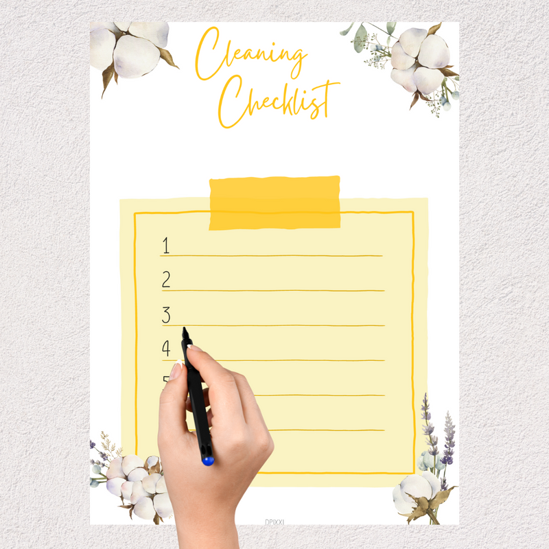Beige Vintage Cleaning Checklist | Cleaning Planner