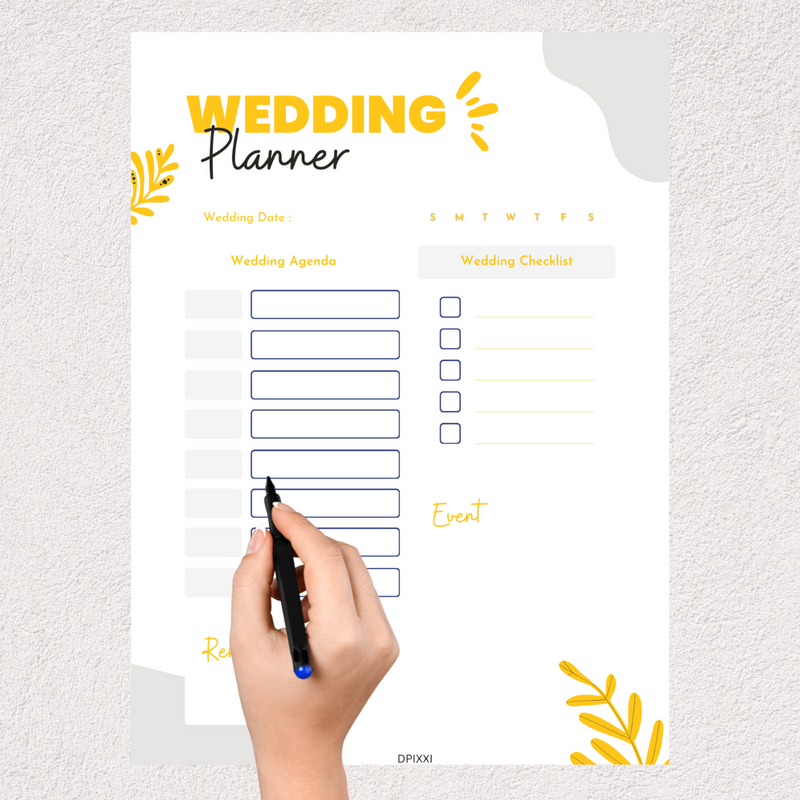 Floral Wedding Planner | Wedding Agenda, Wedding Checklist