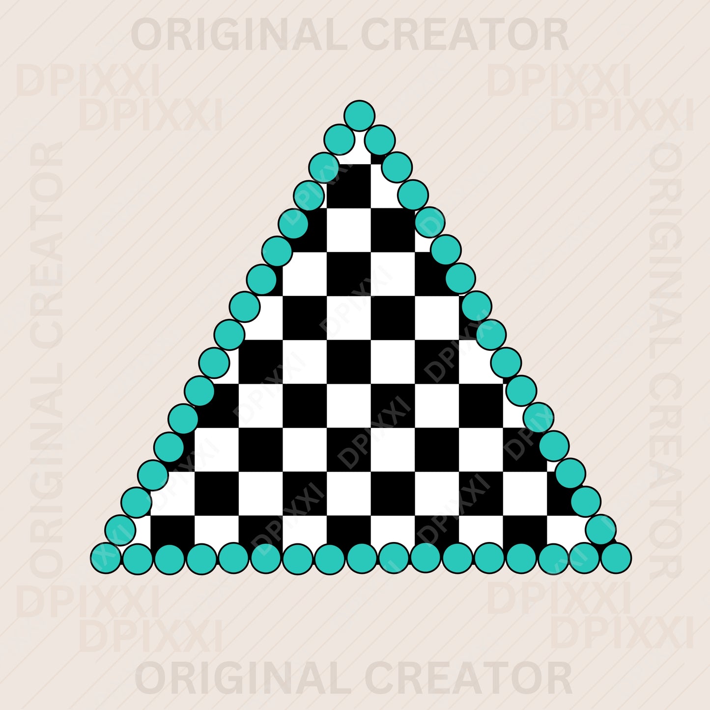 PNG, SVG Custom Triangle Checker with Turquoise Borders