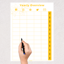 Modern and Elegant Social Media Yearly Overview Planner| January to December