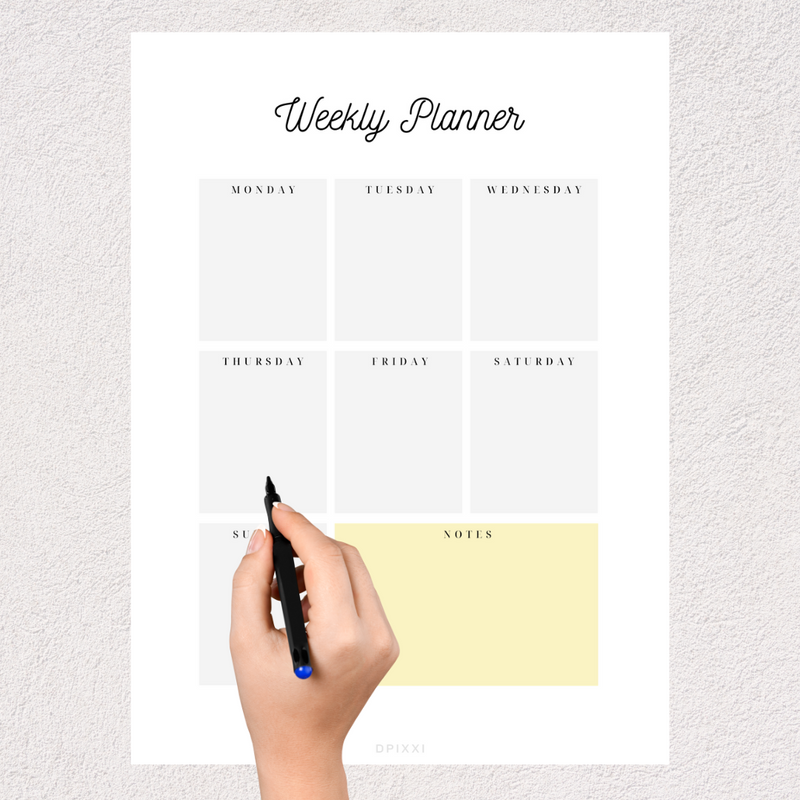 Cute Floral A4 Weekly Personal Planner | Monday to Sunday, Notes