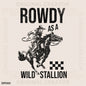 Rowdy WIld Stallion Cowboy Horse Line Art