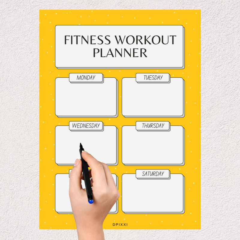 Minimalism Fitness Workout Planner  Monday to Saturday