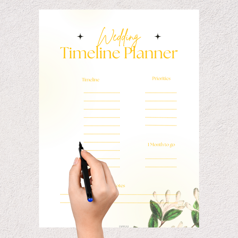 Wedding Timeline Planner | Priorities, 1 Month to go