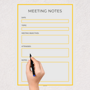 Bordered Minimalist Meeting Notes | Topic, Meeting Objectives, Attendees