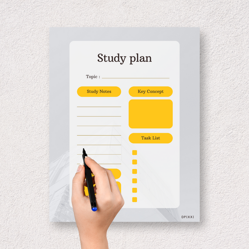 Modern Photocentric Study Planner | Topic, Study Notes, Key Concept, Task List, Important