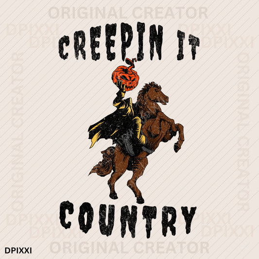 Creepin it Country Headless Cowboy on Horse