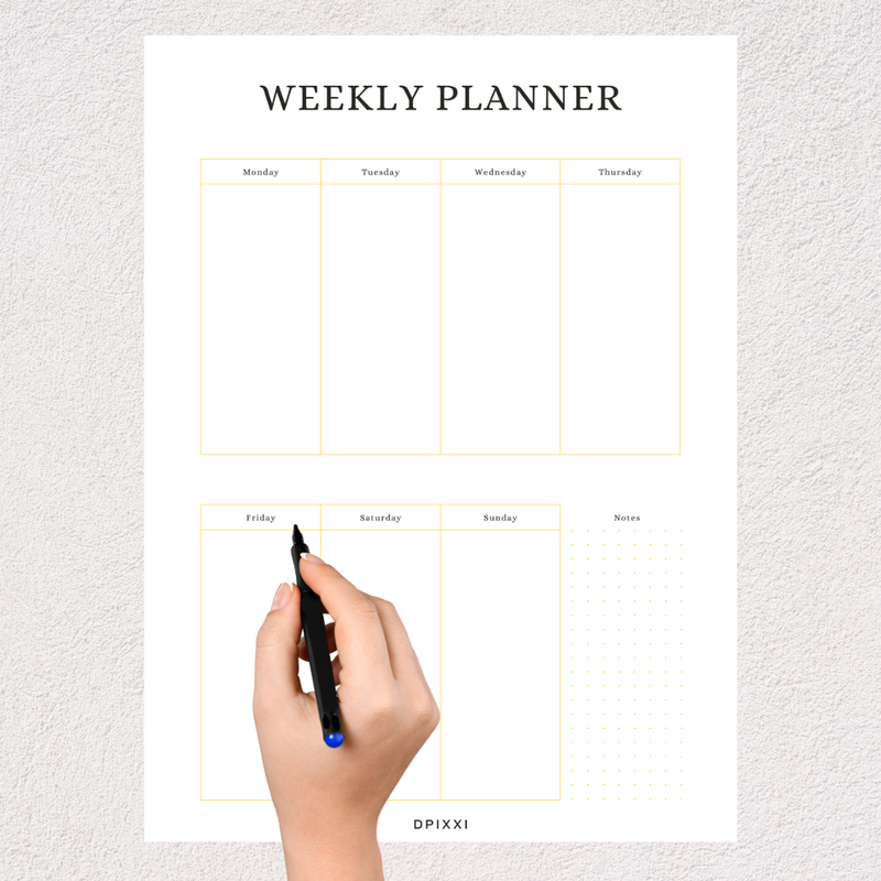 Weekly Planner | Monday to Sunday, Notes
