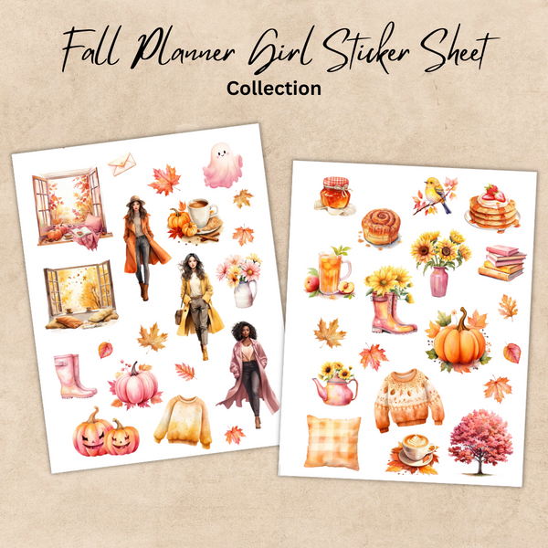 Fall Planner Girl Sticker Sheets Collections