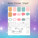 Note Sticker Sheets Collections