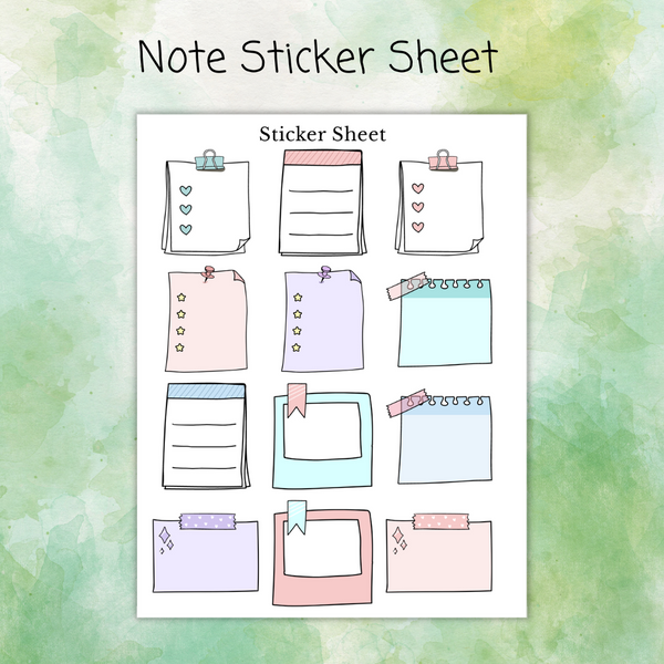 Note Sticker Sheets Collections | To Do List, Notes