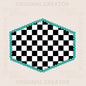 PNG, SVG Custom Hexagon Checker with Turquoise Borders