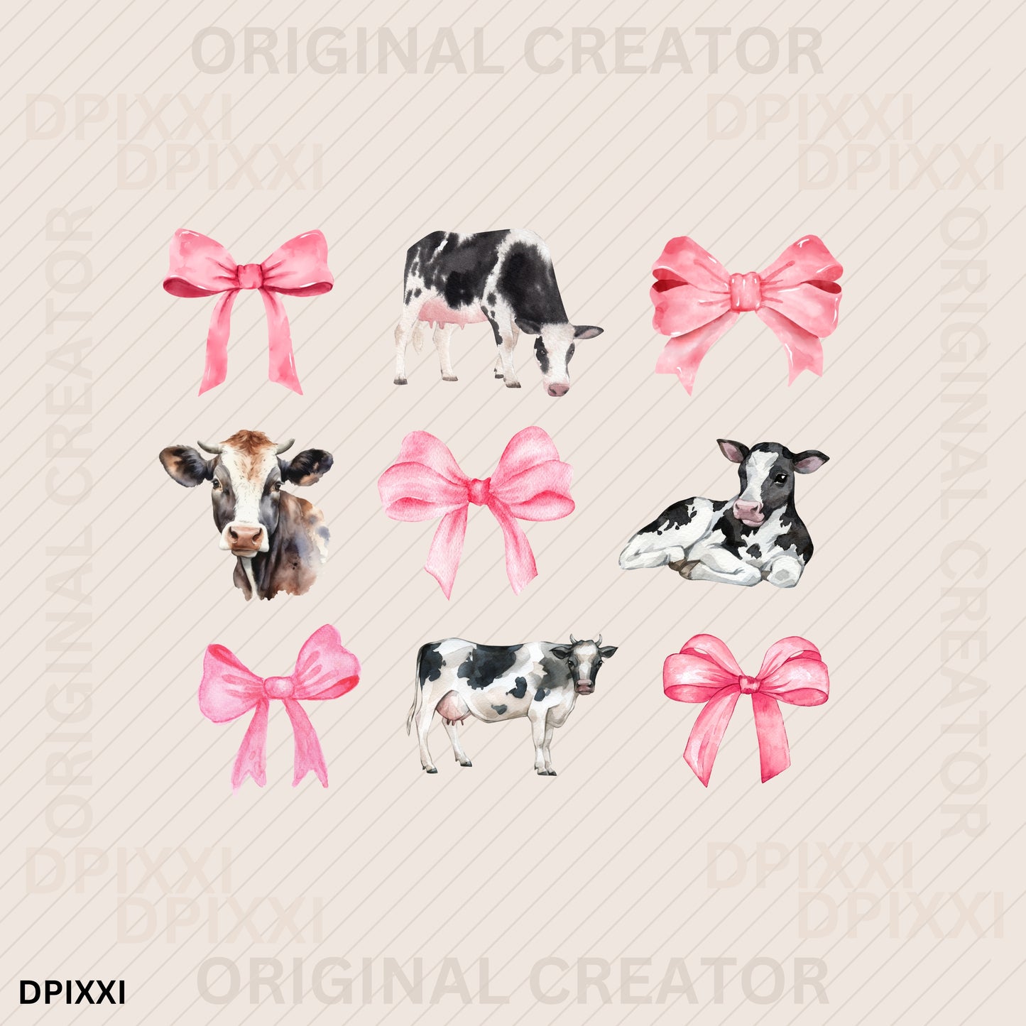 Pink Bow and Cow