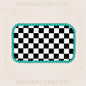 Rectangle Turquoise Checker