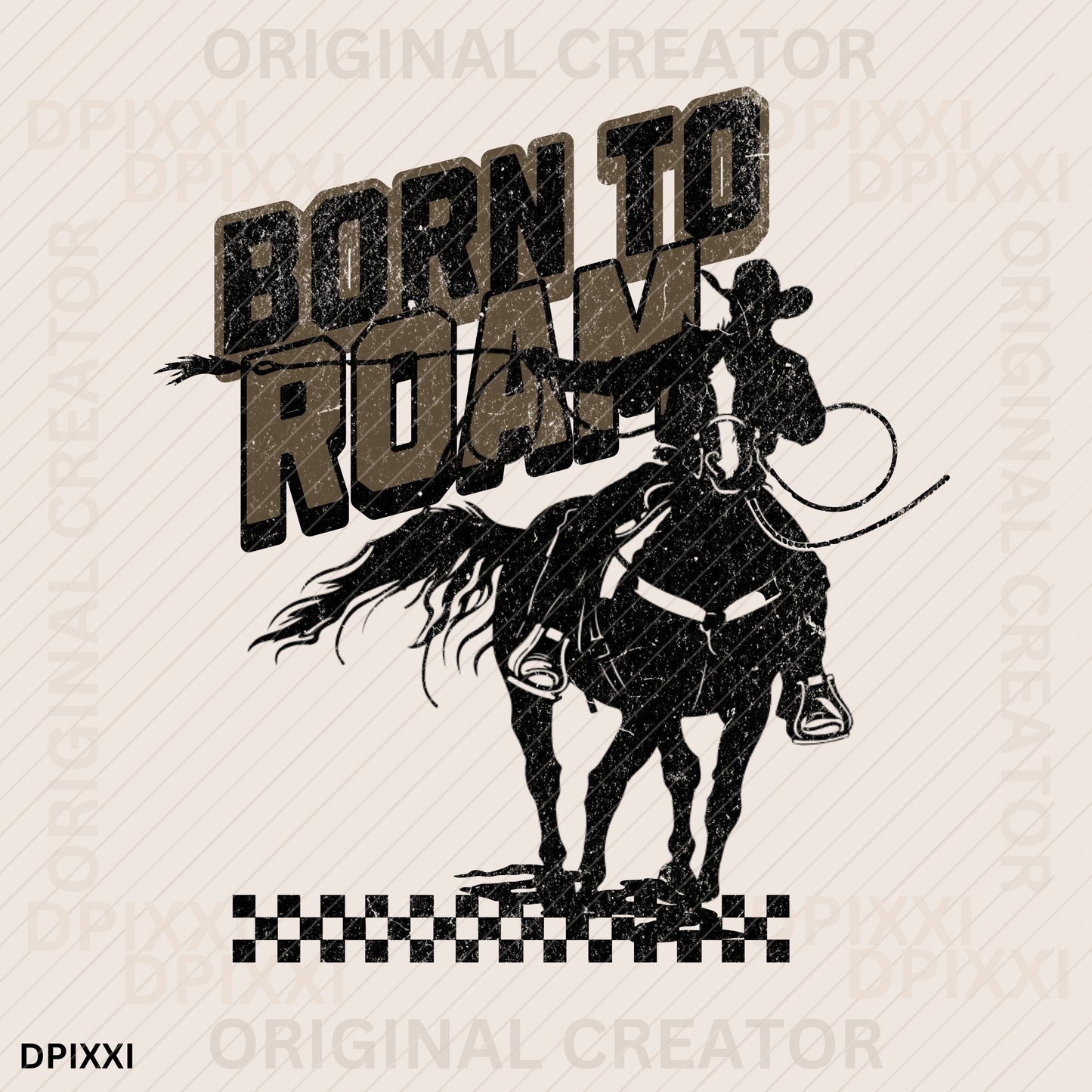 Born to Roam Cowboy Riding Horse