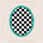 PNG, SVG Custom Oval Checker with Turquoise Borders