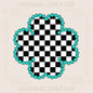 PNG, SVG Custom Lucky Clover Checker with Turquoise Borders