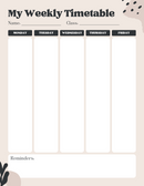 Abstract Neutral Shapes Aesthetic Weekly Planner