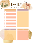 Beige Colorful with Illustration Daily Planner