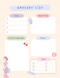 Cute Minimal Grocery List Planner | Diary, Meat and Fish, Fruits and Vegetables, Pastry, Other