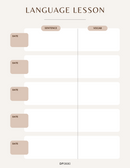 Simple Habit Tracker Planner | Language Lesson, Sentence, Vocab, Date