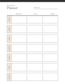 Simple Printable Meal Planner | Week Of, Sunday To Saturday, Breakfast, Lunch, Dinner