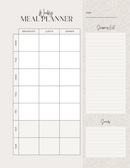 Simple Weekly A4 Meal Planner | Monday To Sunday, Breakfast, Lunch, Dinner