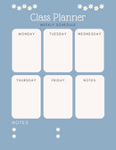 Daisy Class Schedule Weekly Planner | Weekly Schedule, Monday To Friday, Notes