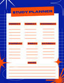 Modern Dynamic Study Planner | Monday To Saturday, Notes