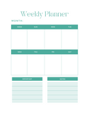 Clean Weekly Planner | Month, Week, Monday to Sunday, Important, Notes
