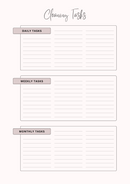 Cleaning Tasks Planner Sheet | Daily tasks,Weekly tasks,Monthly tasks