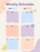 Colorful Playful Weekly Schedule Planner PDF | Month, Week, Monday To Friday, Notes