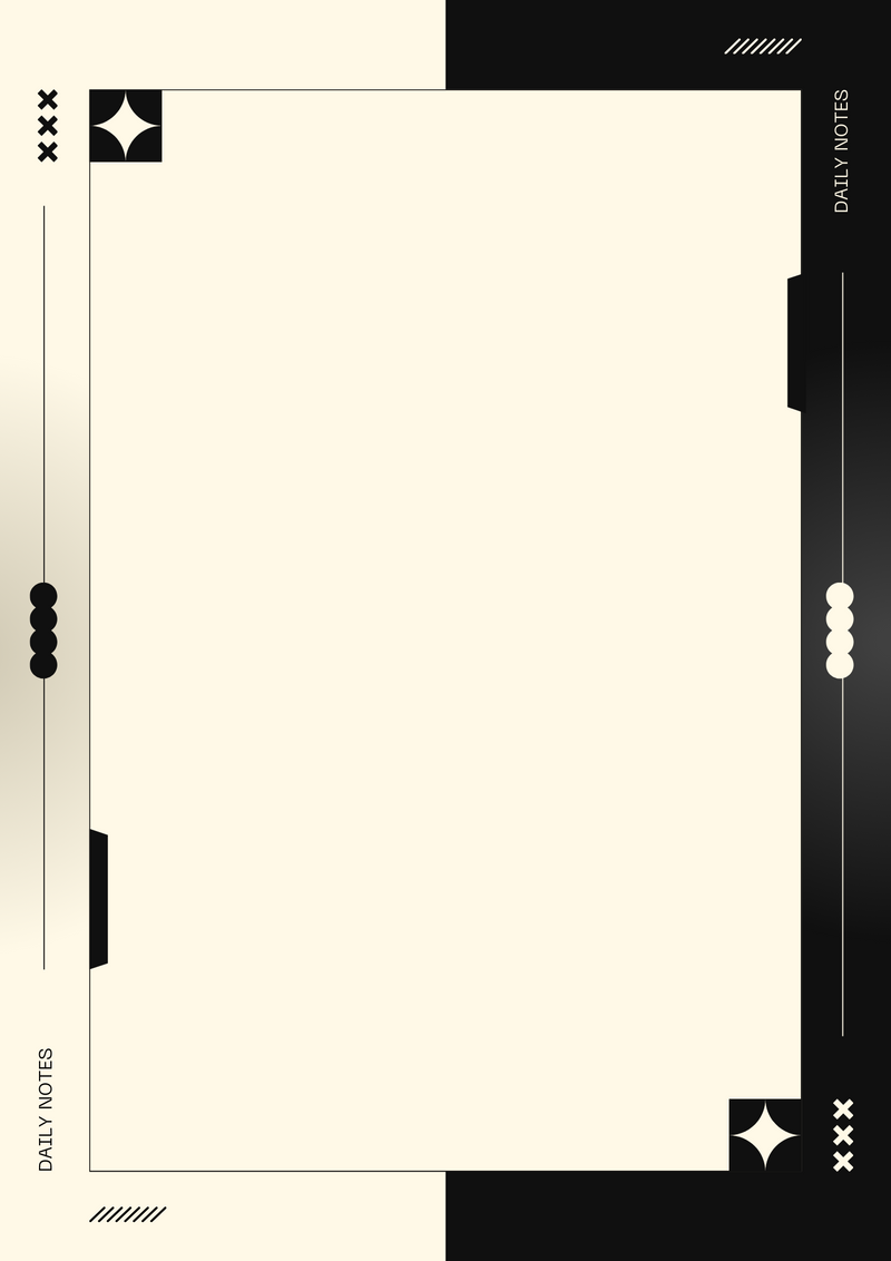 Cream Simple Daily Notes Page Border