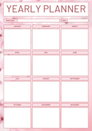 Cute Feminine Yearly Planner| January to December
