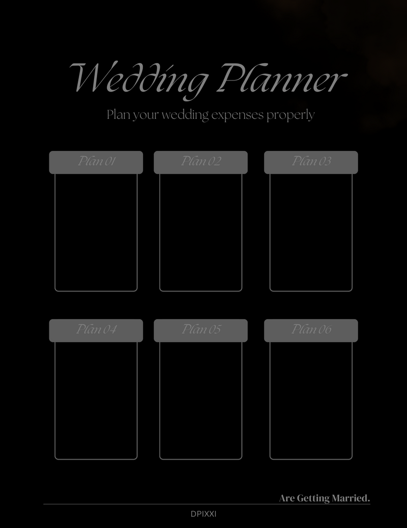 Modern Floral Wedding Planner | Plan 1, Plan 2, Plan 3, Plan 3, Plan 4, Plan 5, Plan 6