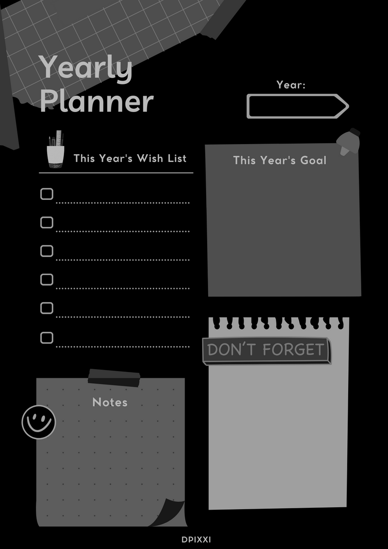 Playful Sticker Yearly Planner| January to December