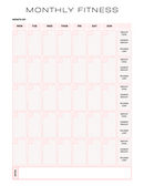 Elegant Monthly Fitness Planner | Pound Lost, Monday to Sunday