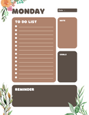 Fancy Brown Daily Planner