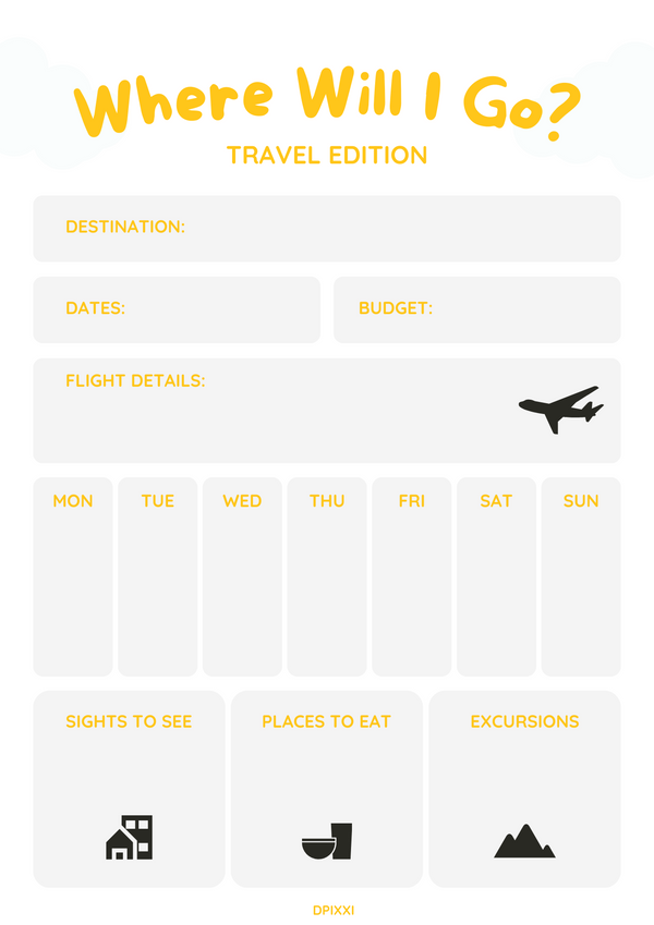 Illustrative Travel Planner | Filght Details, Sights to See, Places to Eat, Excursions
