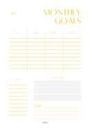 Neutral Feminine Minimalist Monthly Goals Planner | Top goals, Week 1 to Week 5