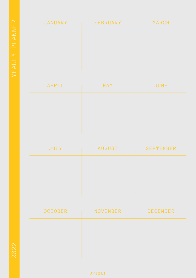 Simple Beige Minimal Yearly Planner|January to December