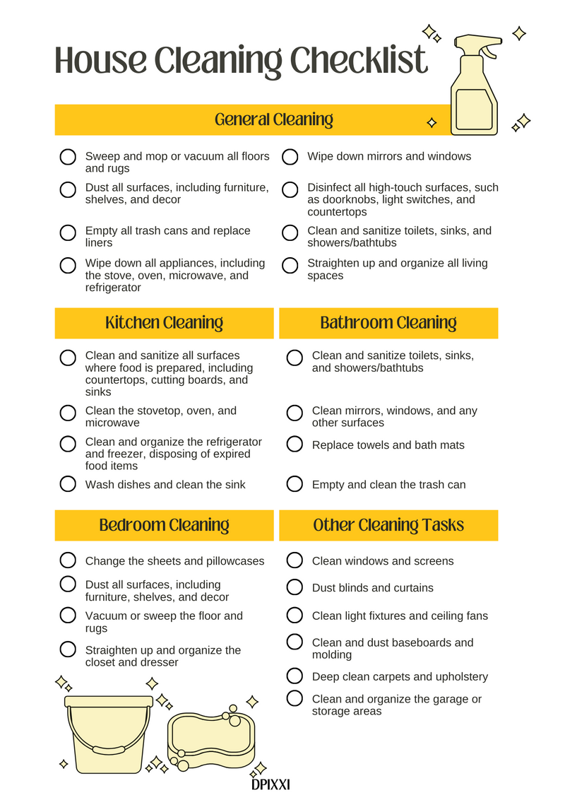 Minimalist House Cleaning Checklist | General Cleaning Checklist