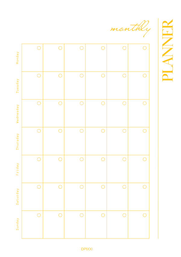 Modern Aesthetic Monthly Planner | Monday to Sunday
