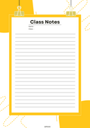 Cream Minimalist Class Notes Memo | Class, Name