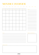 Monthly Calendar Lined Planner | Monthly Overview, Monthly Affirmations, Monthly Goals