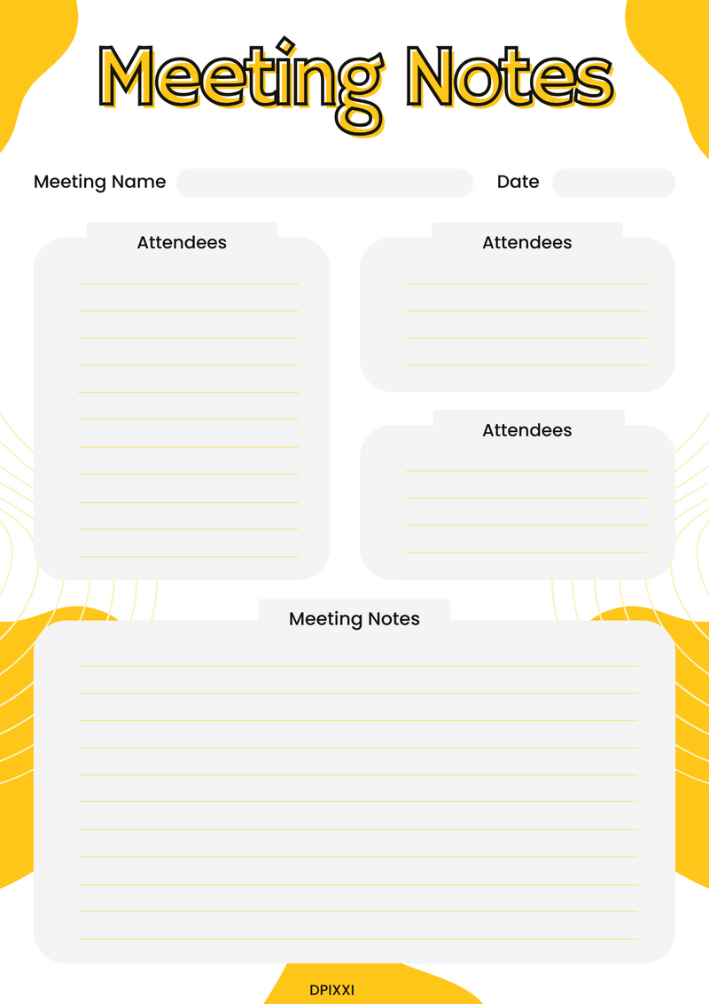 Abstract Meeting Notes | Attendees, Meeting time, Meeting Notes
