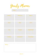Pastel Modern Minimal Yearly Planner| January to December