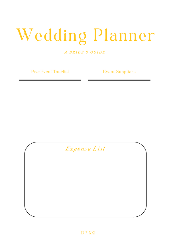 Abstract Wedding Planner | Event Suppliers, Expense List
