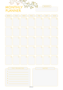 Pastel Modern Monthly Planner | Top Priorities, Important Notes
