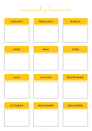 Minimalism Annual Planner Sheet| January to December